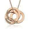 Russian Ring Necklace with Engraving - Rose Gold Plated