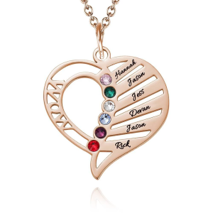 Engraved Mom Birthstone Necklace