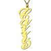 Vertical Carrie Name Plate Necklace 18K Gold Plated