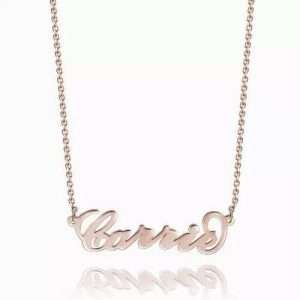 "Carrie" Style Name Necklace Rose Gold Plated