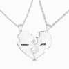 "True Love" Couples Heart Necklace With Engraving Silver