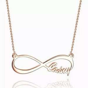 Infinity Name Necklace Rose Gold Plated Silver