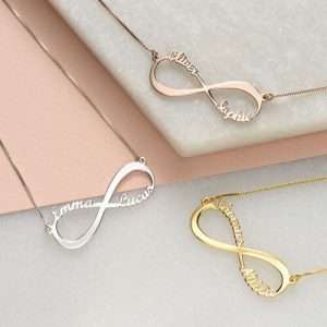 Infinity Name Necklace Rose Gold Plated