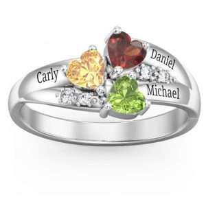 Heart Cluster Ring with Accents