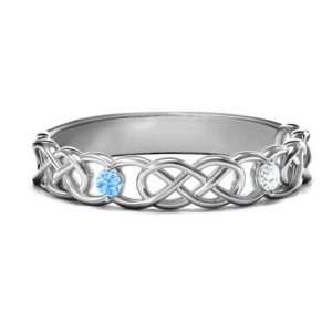 Two-Stone Interwoven Infinity Ring