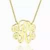 Fancy Monogram Necklace Gold Plated