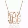 Large Monogram Necklace Rose Gold Plated