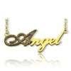 18K Gold Plated Script Name Necklace - Initial Full Birthstones