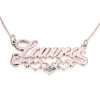 Rose Gold Plated Name Necklace with underline Hearts