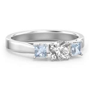 Three Stone Eternity with Princess Accents Ring