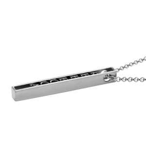 Personalized 3D Bar Necklace in Sterling Silver