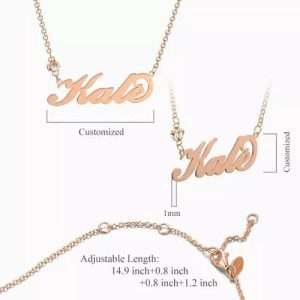 Personalized Birthstone Name Necklace Rose Gold Plated