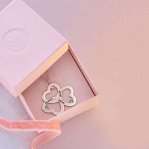 Personalized Triple Heart Necklace with Rose Gold Plating